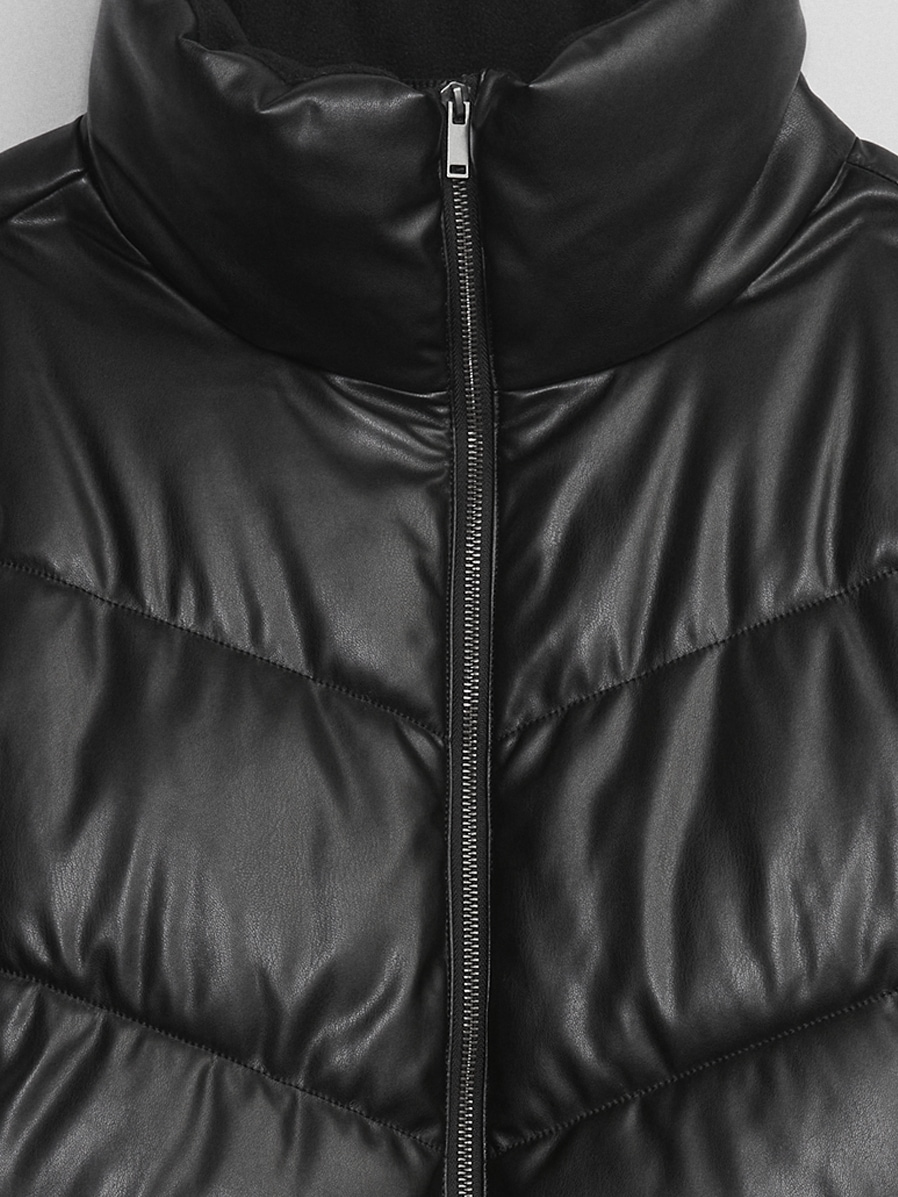 갭 Relaxed Vegan-Leather Puffer Jacket