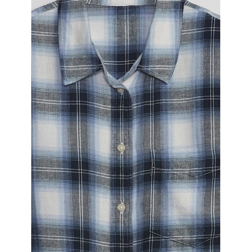갭 Cropped Plaid Flannel Shirt
