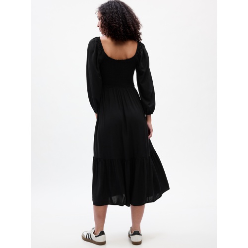 갭 Smocked Scoopneck Midi Dress