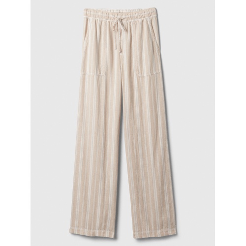 갭 Linen-Blend Wide-Leg Pull-On Pants