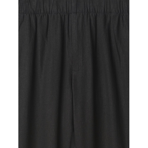 갭 Linen-Blend Straight Pull-On Pants