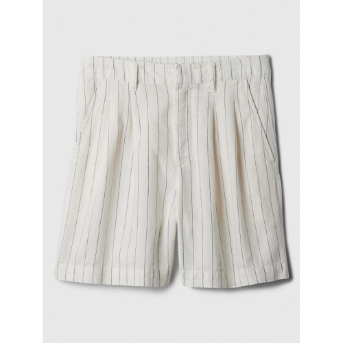 갭 5 High Rise Linen-Blend Pleated Shorts