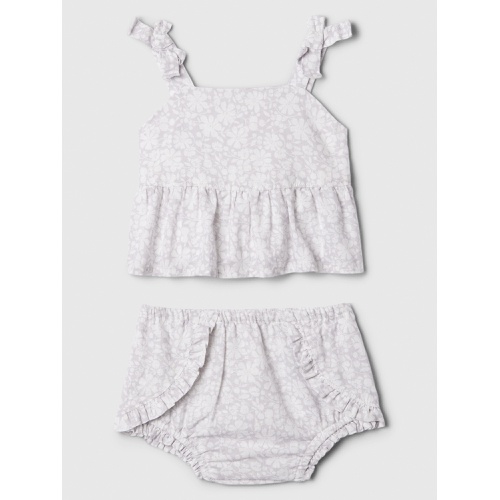 갭 Baby Linen-Blend Two-Piece Outfit Set