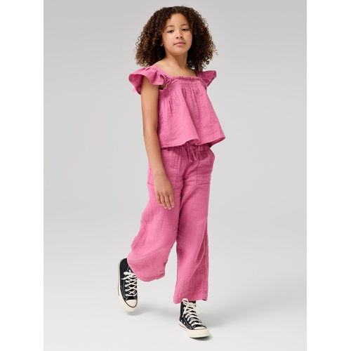 갭 Kids Gauze Wide-Leg Pull-On Pants