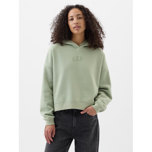 갭 Relaxed Gap Mini-Logo Cropped Hoodie