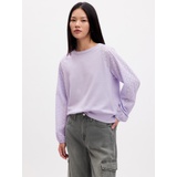 Relaxed Eyelet Crewneck Sweatshirt