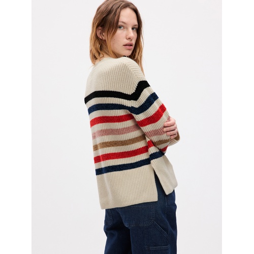 갭 24/7 Split-Hem CashSoft Stripe Sweater