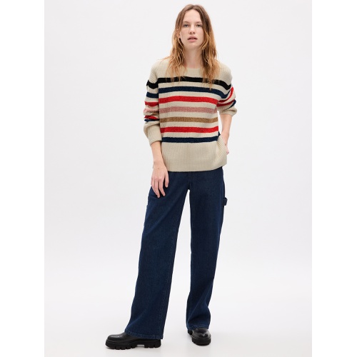 갭 24/7 Split-Hem CashSoft Stripe Sweater