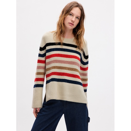 갭 24/7 Split-Hem CashSoft Stripe Sweater