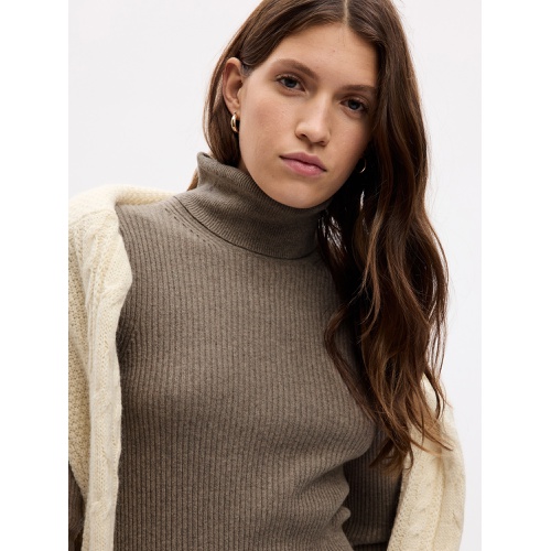 갭 Turtleneck Rib Midi Sweater Dress