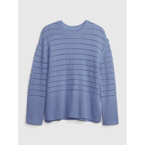 갭 24/7 Split-Hem Crochet Sweater