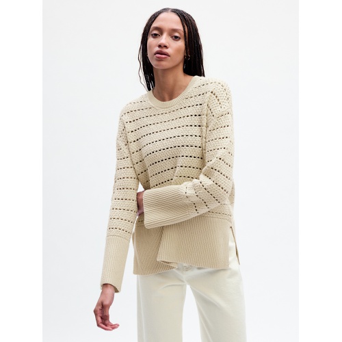 갭 24/7 Split-Hem Crochet Sweater