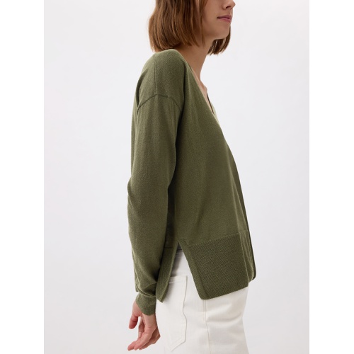 갭 24/7 Split-Hem Linen-Blend Sweater