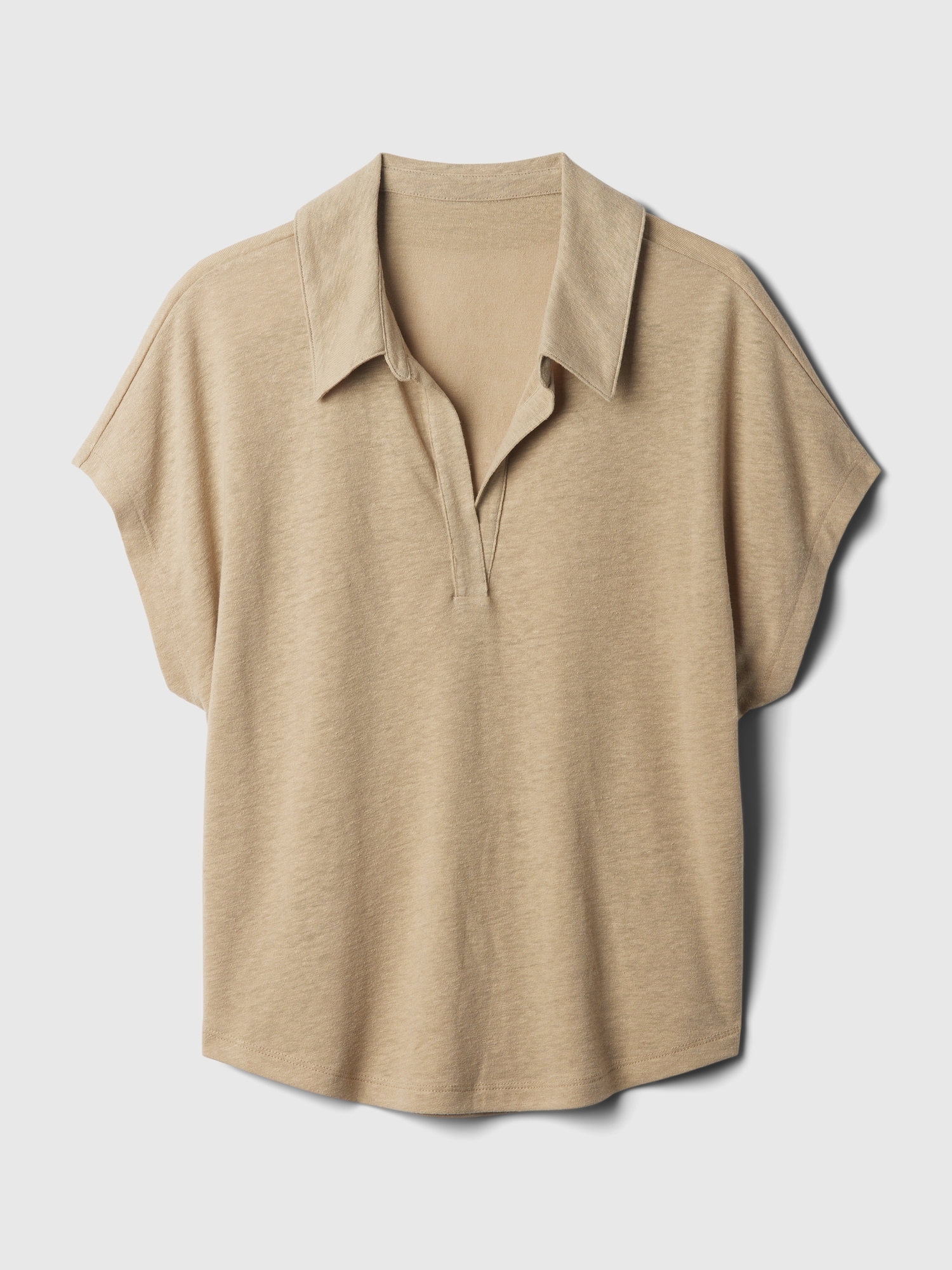 갭 Linen-Blend Polo Shirt