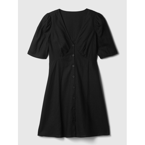 갭 Linen-Blend Button Mini Dress
