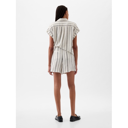 갭 365 High Rise Linen-Blend Shorts