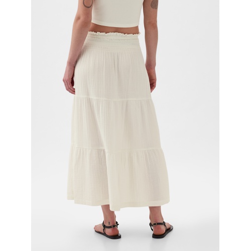 갭 Crinkle Gauze Tiered Maxi Skirt