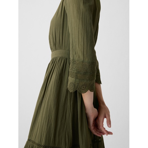 갭 Textured Crinkle Lace Midi Dress