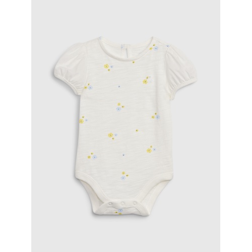 갭 Baby Puff Sleeve Floral Bodysuit
