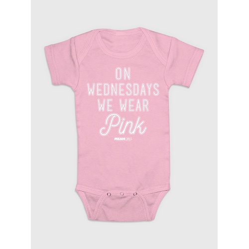 갭 Baby Mean Girls On Wednesdays We Wear Pink Bodysuit