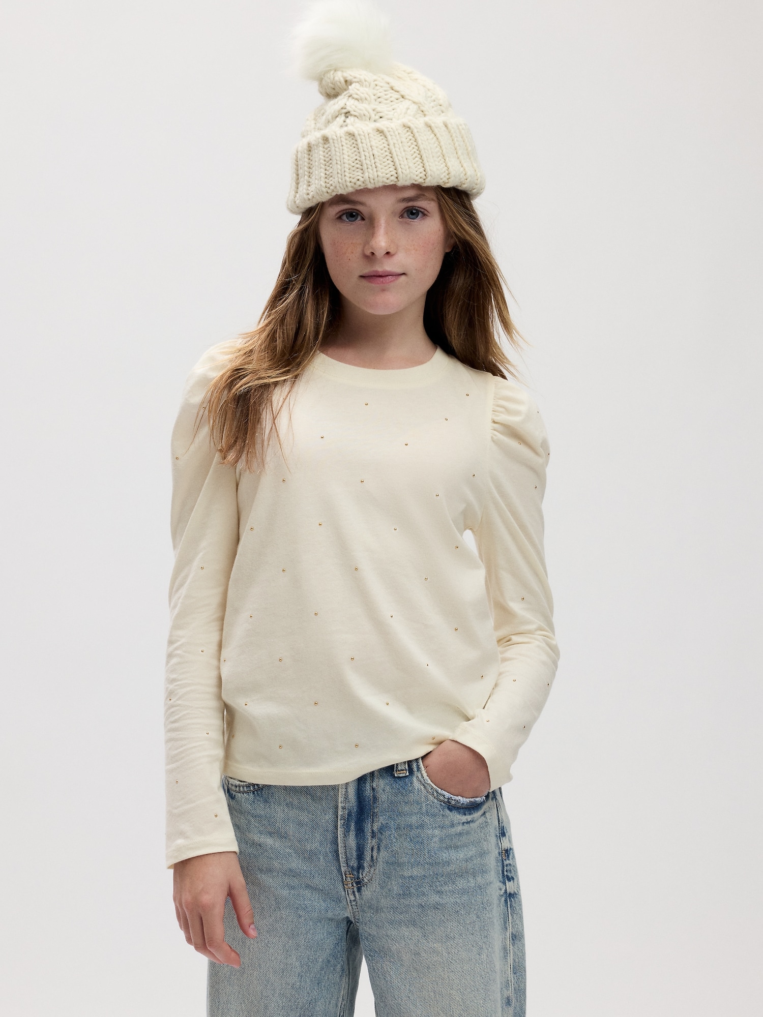 갭 Kids Organic Cotton Puff Sleeve T-Shirt
