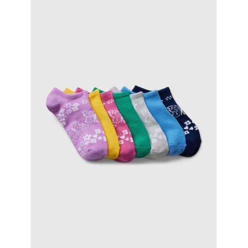 갭 Kids Printed No-Show Socks (7-Pack)