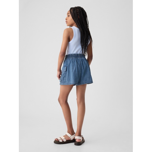 갭 Kids Mid Rise Denim Utility Shorts