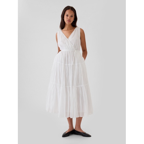 갭 Pleated Tiered Maxi Dress