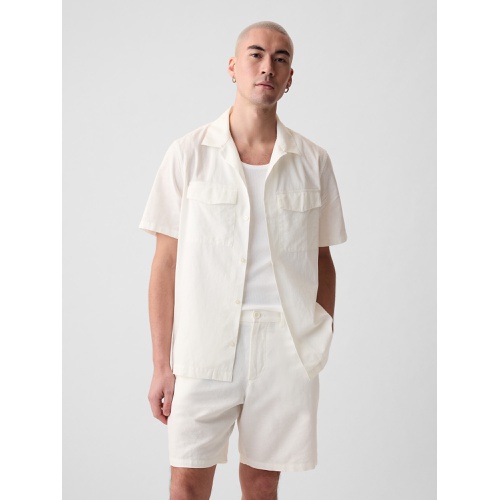 갭 Linen-Cotton Utility Shirt
