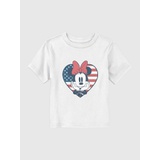 Toddler Minnie Mouse American Flag Heart Graphic Tee