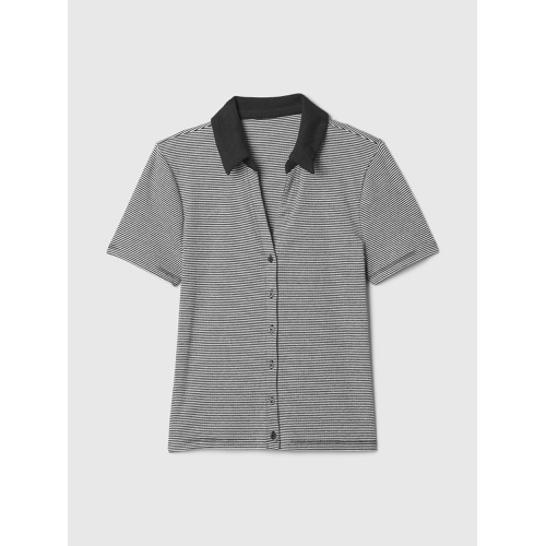 갭 Modern Rib Button Polo Shirt