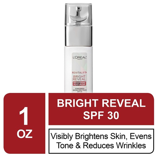 Garnier LOreal Paris Skincare Revitalift Bright Reveal Anti-Aging Day Cream SPF 30 Sunscreen with Glycolic Acid, Vitamin C & Pro-Retinol to Reduce Wrinkles & Brighten Skin, 1 fl. oz.