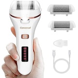 Electric Callus Remover for Feet,Gawervan Rechargeable Foot File Portable Waterproof Foot Pedicure Tool with LED Light,2 Roller Heads,2 Speed for Dead,Hard Cracked Dry Skin