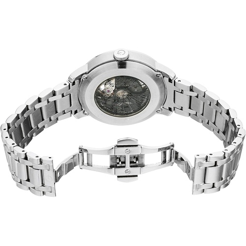  Gevril Mens Mulberry Swiss Automatic Watch with Stainless Steel Strap, Silver, 18 (Model: 9600B)