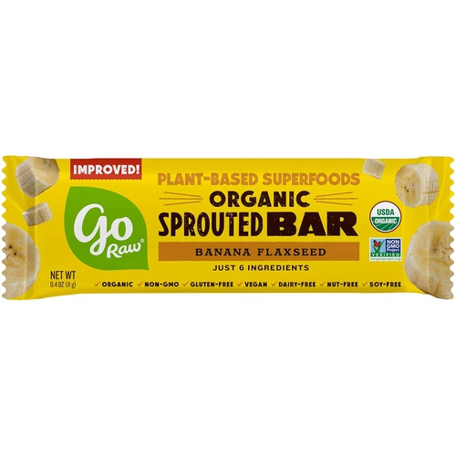  Go Raw Seed Bars, Banana Flaxseed | Keto | Gluten Free Snacks | Vegan | Organic | Paleo | Superfood (10 Bars)