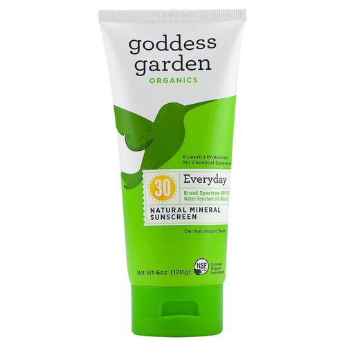  Goddess Garden Organics SPF 30 Everyday Natural Mineral Sunscreen Lotion for Sensitive Skin (6 Ounce Tube) Reef Safe, Water Resistant, Vegan, Leaping Bunny Certified Cruelty-Free,