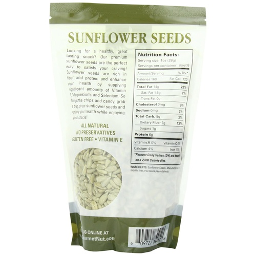  Gourmet Nut Snack Bag, Sunflower Seeds, 8 Ounce