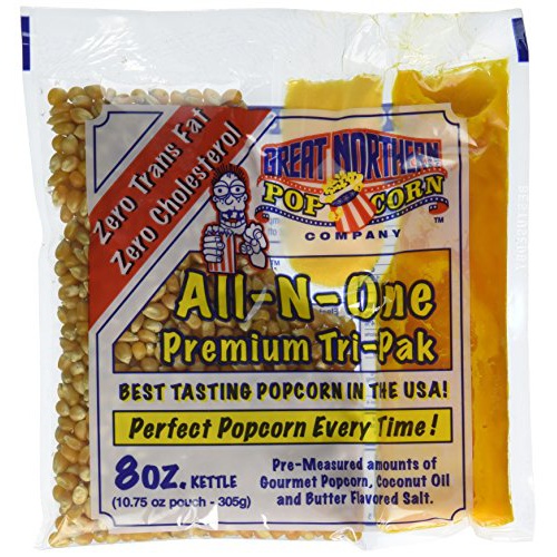  Great Northern Popcorn Company 4109 Great Northern Popcorn Premium 8 Ounce Popcorn Portion Packs, Case of 12