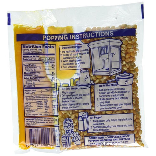 Great Northern Popcorn Company 4109 Great Northern Popcorn Premium 8 Ounce Popcorn Portion Packs, Case of 12