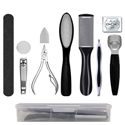  Gretess Pedicure Kit - (10 In 1 Tools Set) Foot Nail Care Supplies, Professional Foot File Rasp, For Men Women Home Salon Using, Dead Skin Callus Remover, Pedicure Manicure Tools