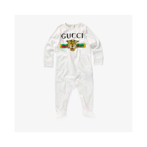  Gucci Kids Feline Long Sleeve All-In-One One-Piece (Infant)