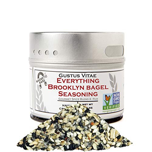  Everything Brooklyn Bagel Seasoning - Authentic Artisanal Gourmet Spice Mix - Non GMO Project Verified - 1.9 oz - Small Batch - Magnetic Tin - Gustus Vitae