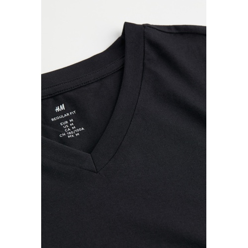 에이치앤엠 H&M Regular Fit V-neck T-shirt
