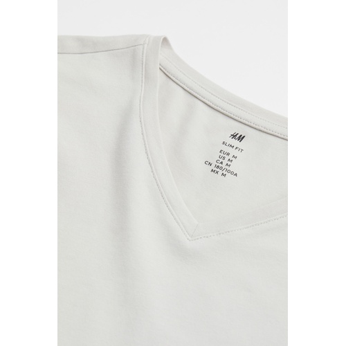 에이치앤엠 H&M Slim Fit V-neck T-shirt