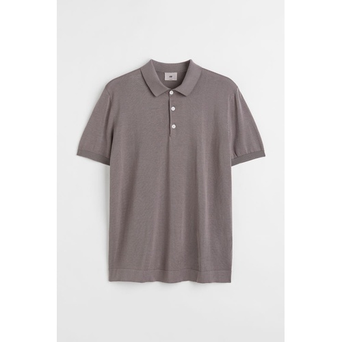 에이치앤엠 H&M Slim Fit Silk-blend Polo Shirt