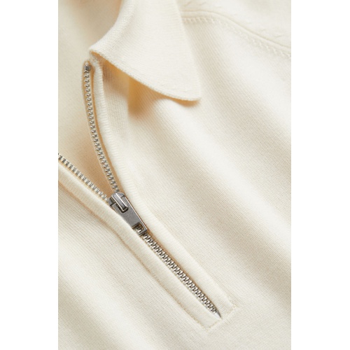 에이치앤엠 H&M Muscle Fit 1/4-zip Polo Shirt