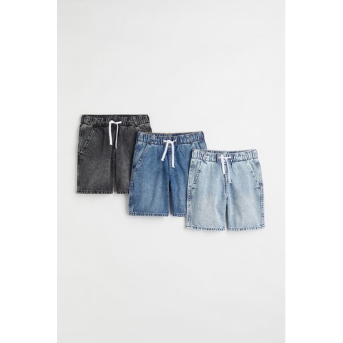에이치앤엠 H&M 3-pack Cotton Denim Shorts