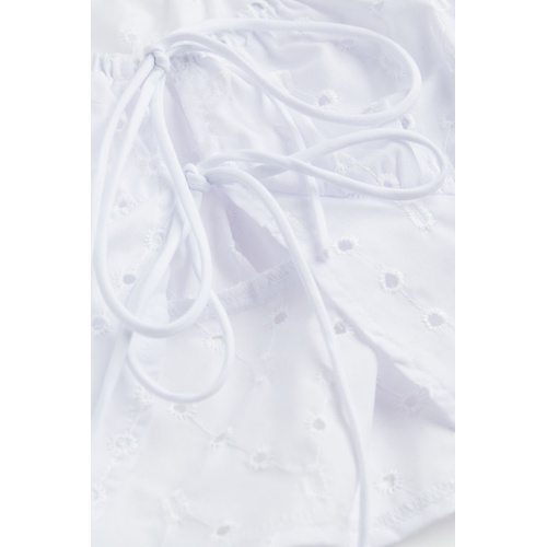 에이치앤엠 H&M Tie-front Long-sleeved Blouse