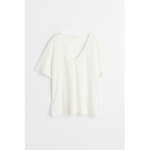 에이치앤엠 H&M Linen Jersey T-shirt