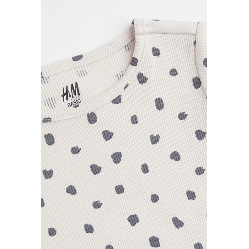 에이치앤엠 H&M 2-piece Ribbed Cotton Jersey Set